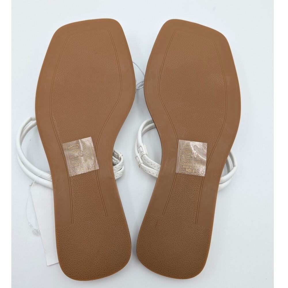 Azalea Wang Stetson Tubular Straps Knot Flat Sandals Women's White Size US8 EU39 - Picture 7 of 10